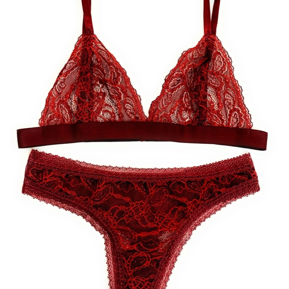 Red bralette and Panty lingerie
